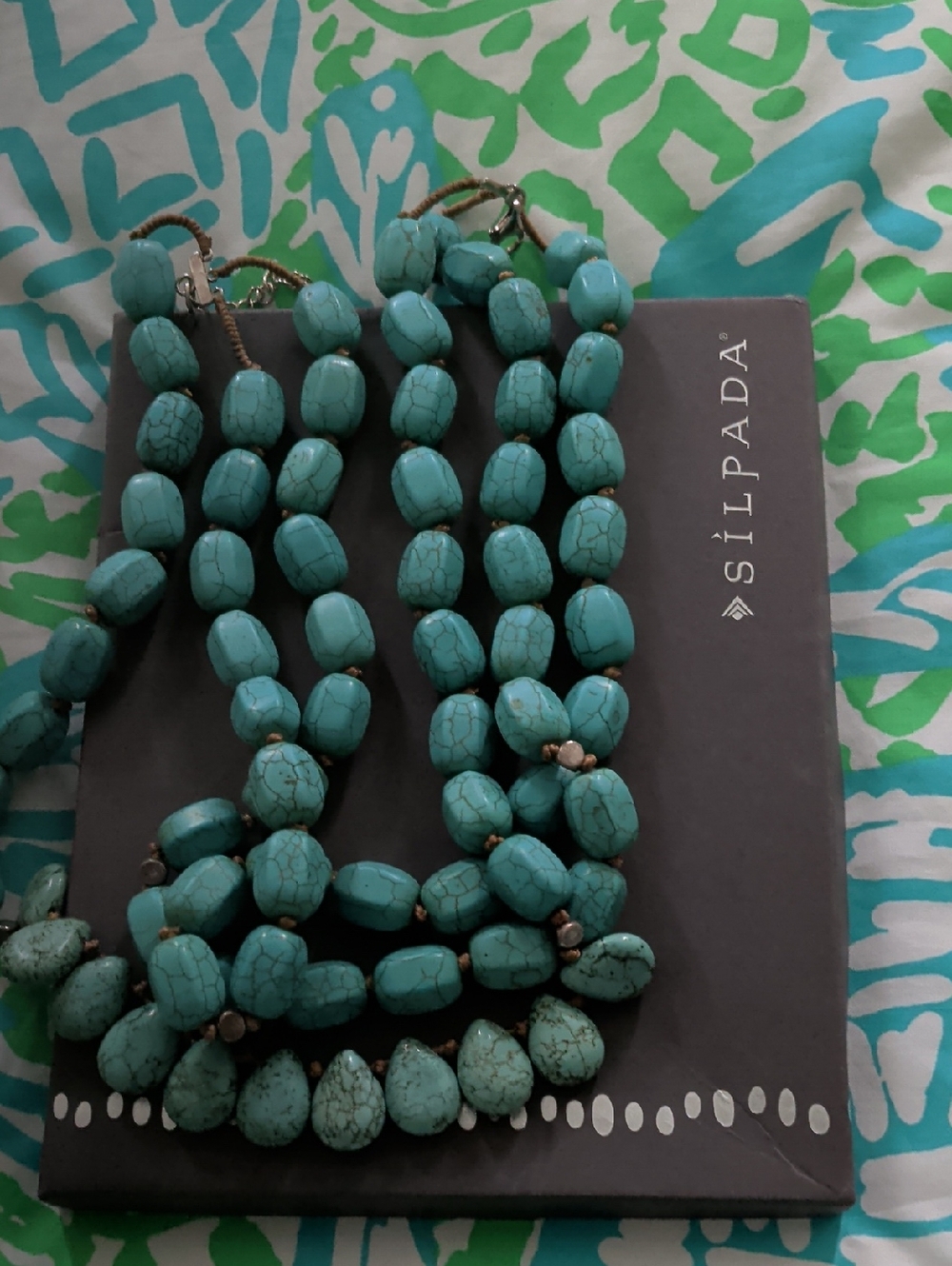 Silpada Turquoise Three-Strand Beaded Necklace